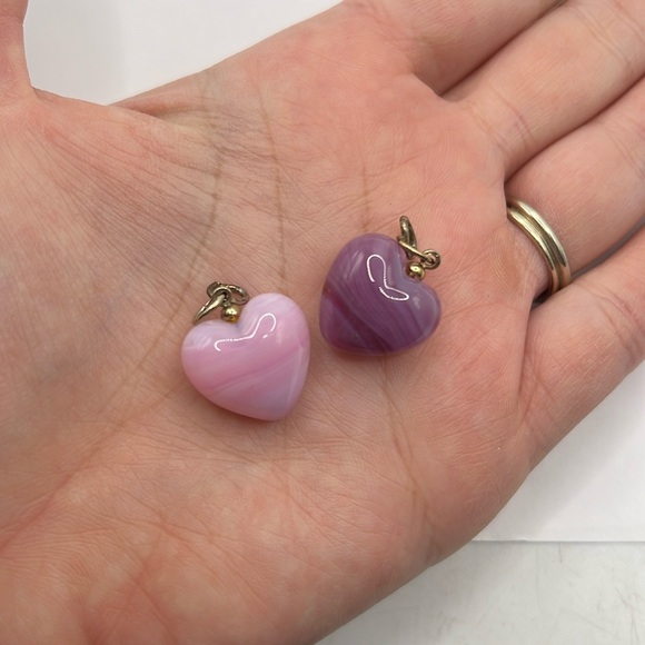 Jewelry - Set Of Two Heart Pendant Jewelry Pink Purple